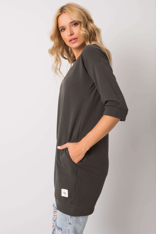 Tmavá khaki mikina s kapsami Iveta