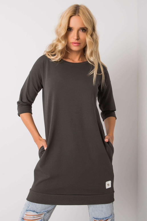 Tmavá khaki mikina s kapsami Iveta