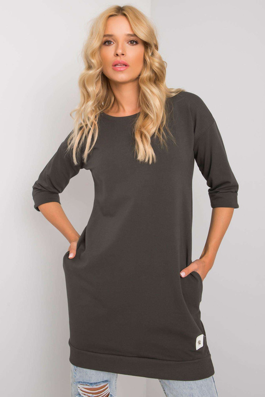 Tmavá khaki mikina s kapsami Iveta