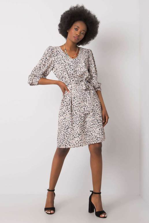 Béžové šaty s potiskem Jianna