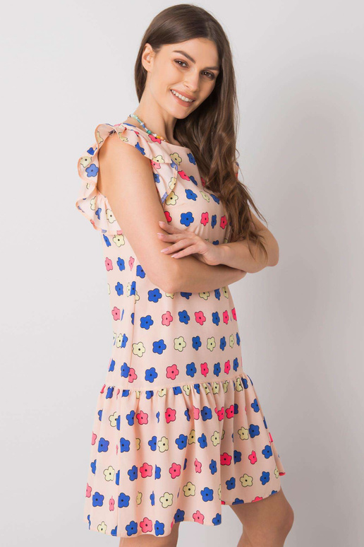 Světle růžové šaty s volánem Eria