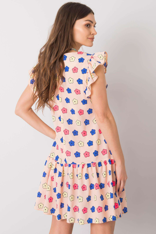 Světle růžové šaty s volánem Eria