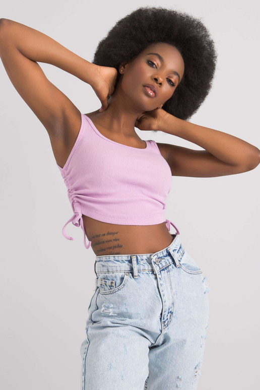 Světle fialový crop top s lemy...