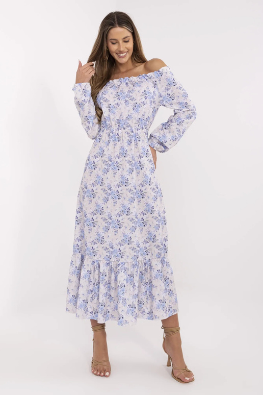 Béžové a modré španělské šaty Alodie...