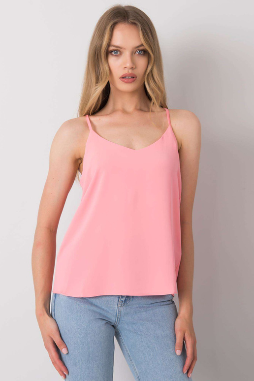 Světle růžový dámský top s páskem Linda