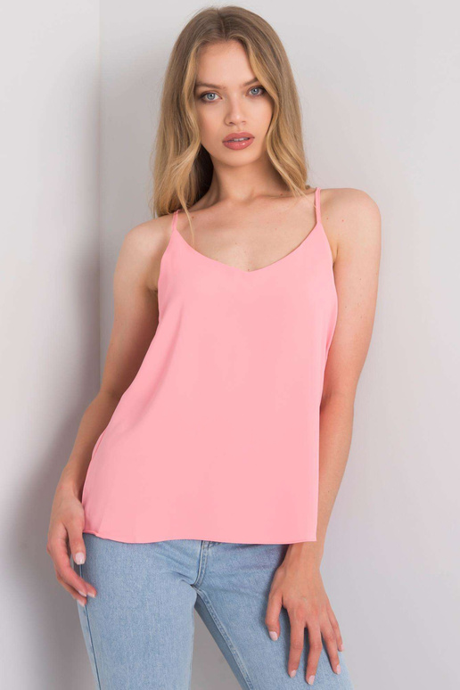 Světle růžový dámský top s páskem Linda