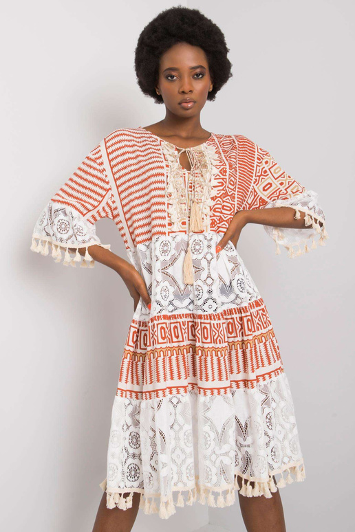 Nayeliiny tmavě oranžové boho šaty