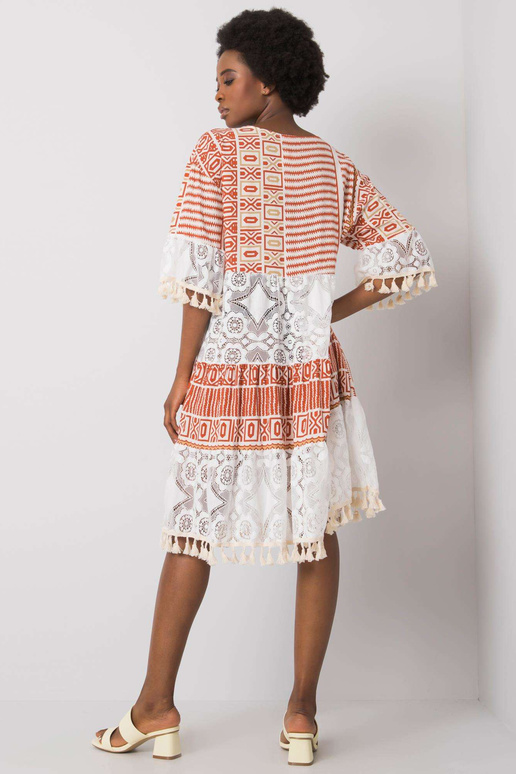 Nayeliiny tmavě oranžové boho šaty