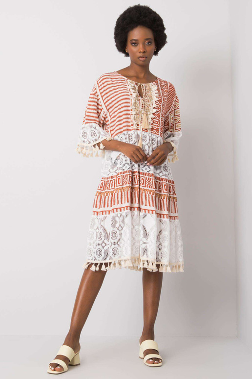 Nayeliiny tmavě oranžové boho šaty