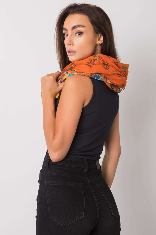 Oranžový viskózový pléd se vzory