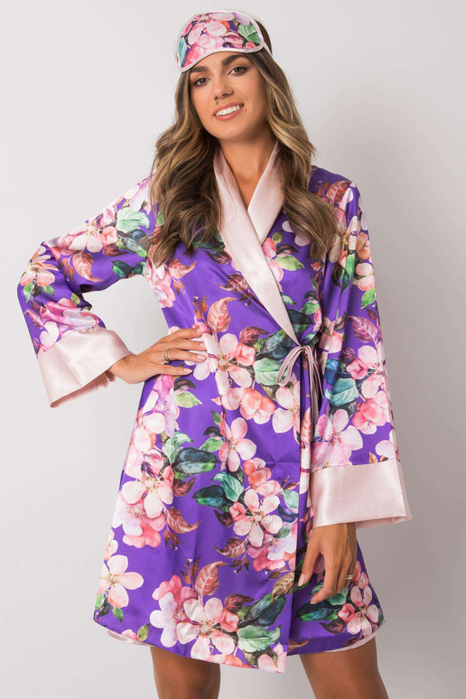 Světle růžová květinová noční sada