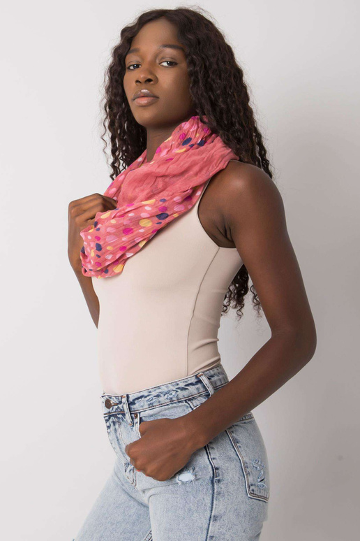 Špinavě růžový dámský šátek v tečkách