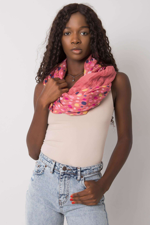 Špinavě růžový dámský šátek v tečkách