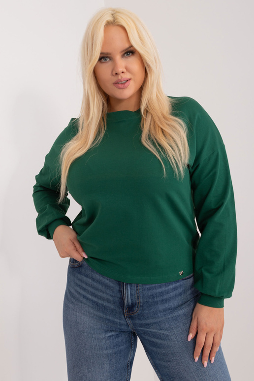 Tmavě zelená mikina větší velikosti...