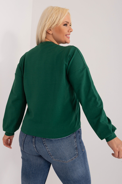 Tmavě zelená mikina větší velikosti...