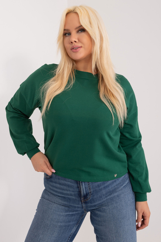 Tmavě zelená mikina větší velikosti...