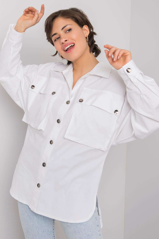 Bílá košile s kapsami Elora RUE PARIS