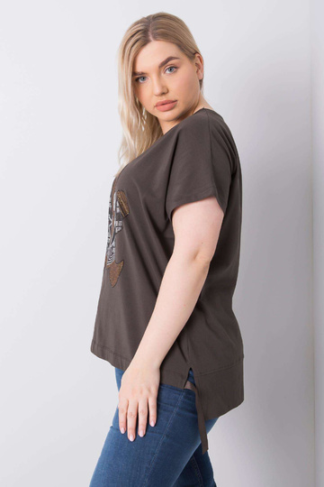 Tmavá khaki halenka plus... 2