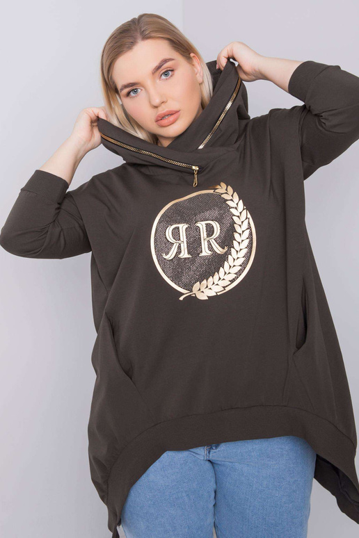 Tmavá khaki velká fantasy mikina s...