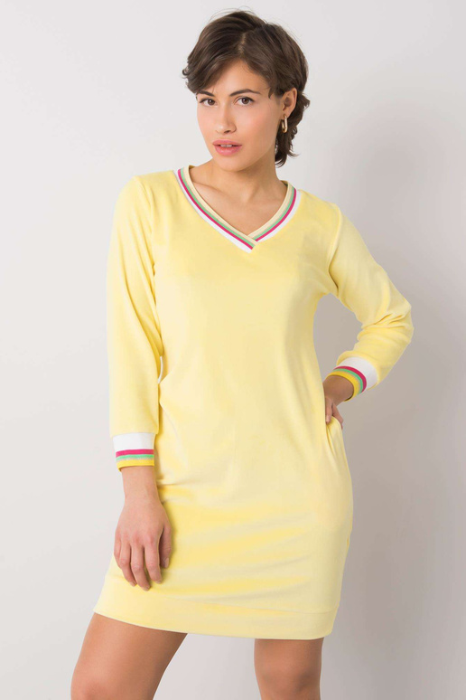 Žluté velurové šaty Aspen RUE PARIS