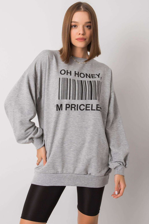 Šedá mikina s potiskem od Karis