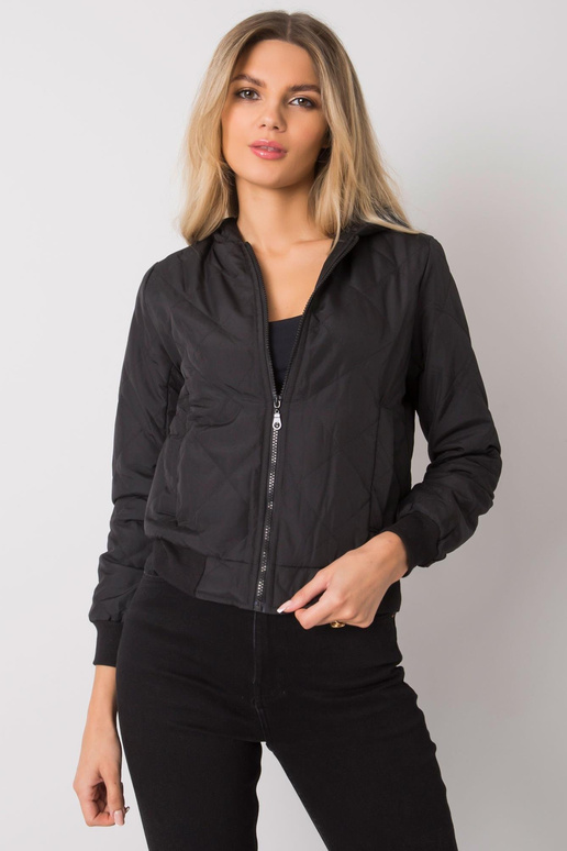 Larah Černá prošívaná bunda s kapucí