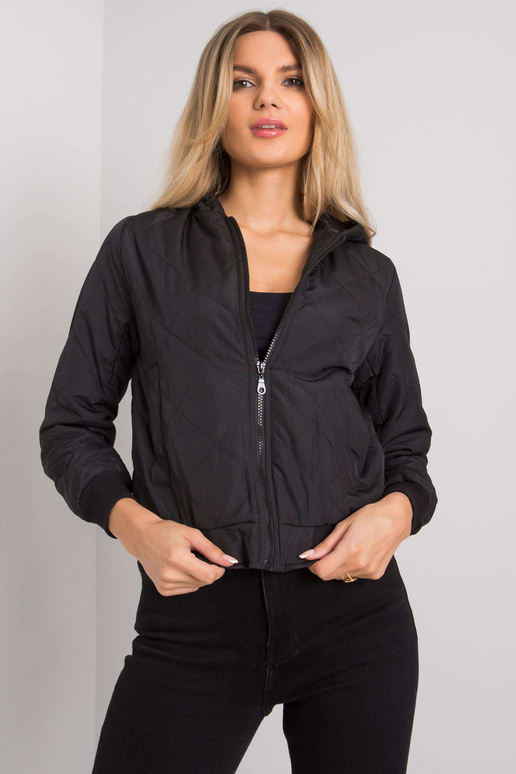 Larah Černá prošívaná bunda s kapucí