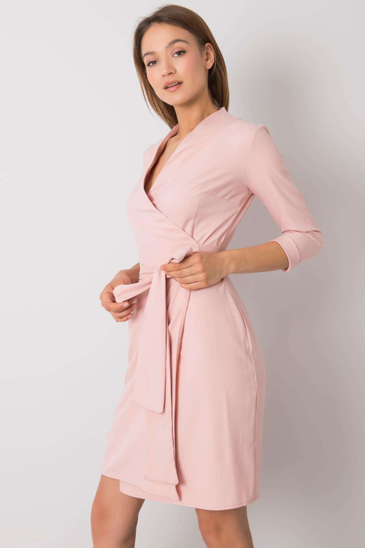 Špinavé růžové šaty s kravatou Edelie