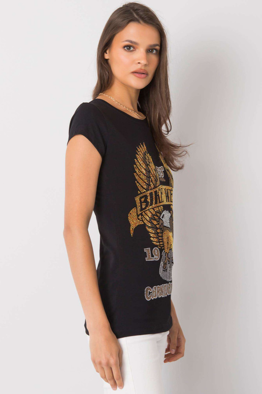 Černé tričko s aplikací Haley