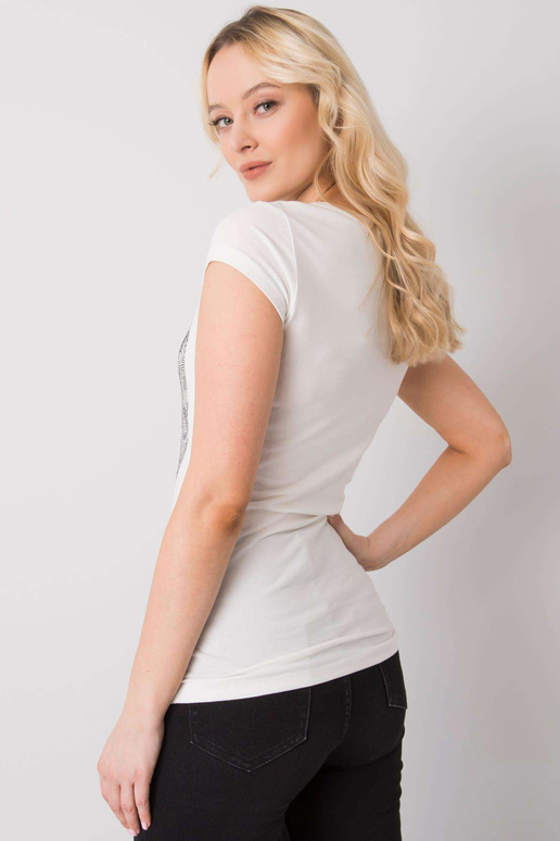 Ecru tričko s aplikací Skull