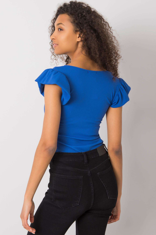 Tmavě modrá halenka se šněrováním...