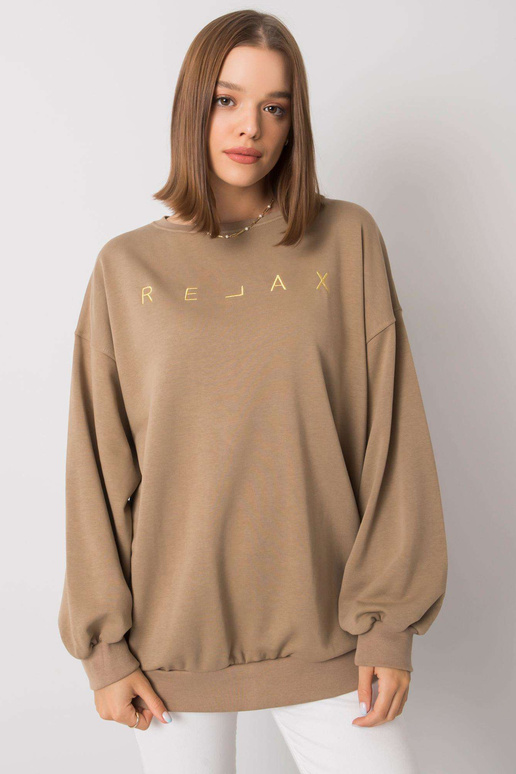 Tmavě béžová mikina s nápisem Adelynn