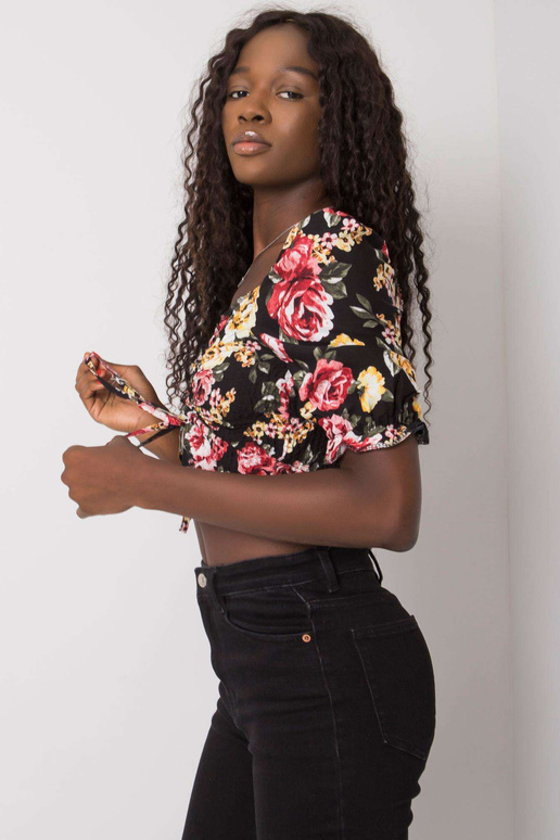 Černá halenka s květy Laquinta RUE PARIS