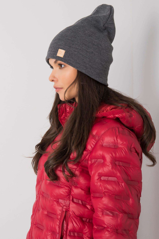 Tmavě šedá dámská čepice s čepicí