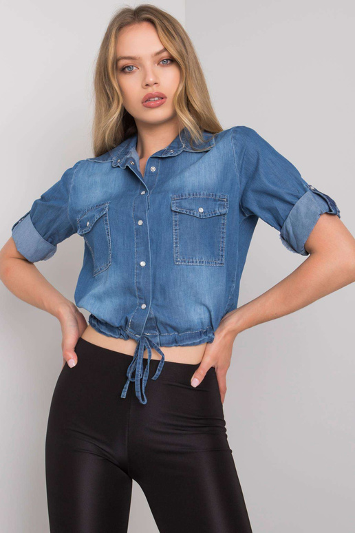 Modrá bavlněná košile Norella RUE PARIS