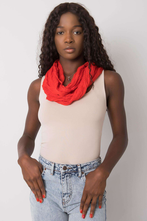 Červený a šedý puntíkovaný šátek