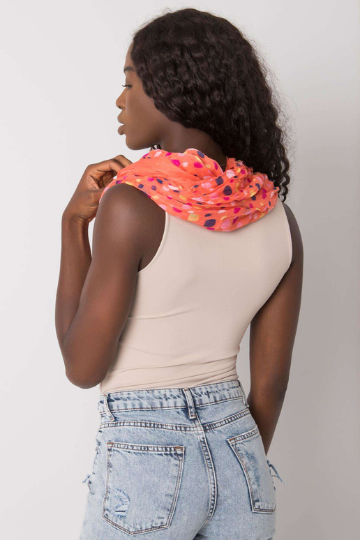 Oranžový dámský šátek v tečkách