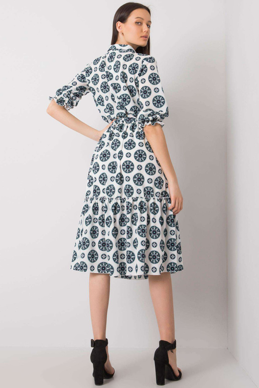 Bílé a mátové šaty s potisky Avelina