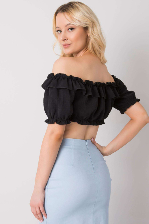 Černý krátký top s volánem Arnika OCH... Černý krátký top s volánem Arnika OCH...