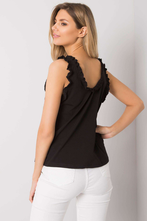 Černý top s volánky Sarai RUE PARIS