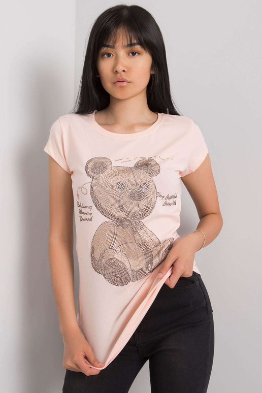 Světle růžové tričko s nášivkou Misha