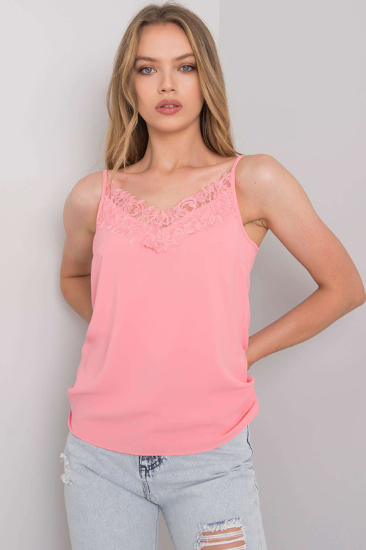 Světle růžový top s krajkou Alenna