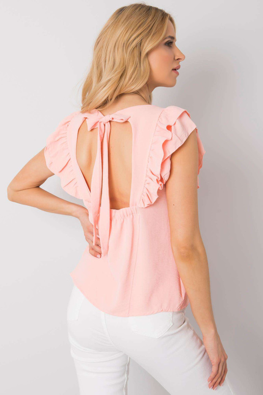 Bledě růžová halenka s volány Macy...