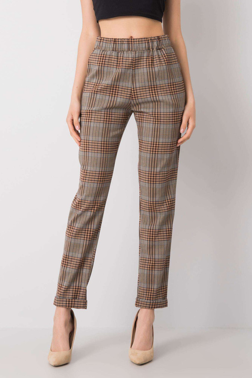 Hnědé kostkované kalhoty Araminta