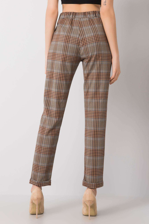 Hnědé kostkované kalhoty Araminta