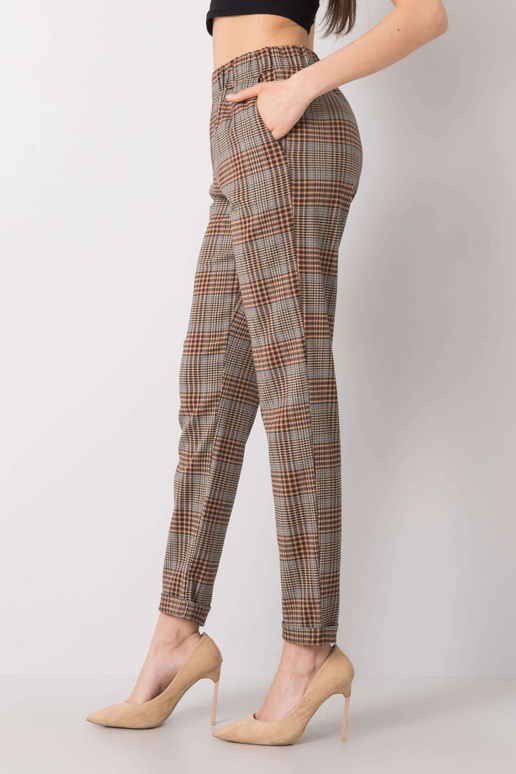 Hnědé kostkované kalhoty Araminta