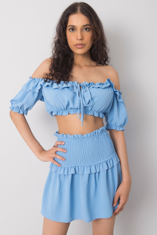 Modrý krátký top s volánkem Arnika... Modrý krátký top s volánkem Arnika...