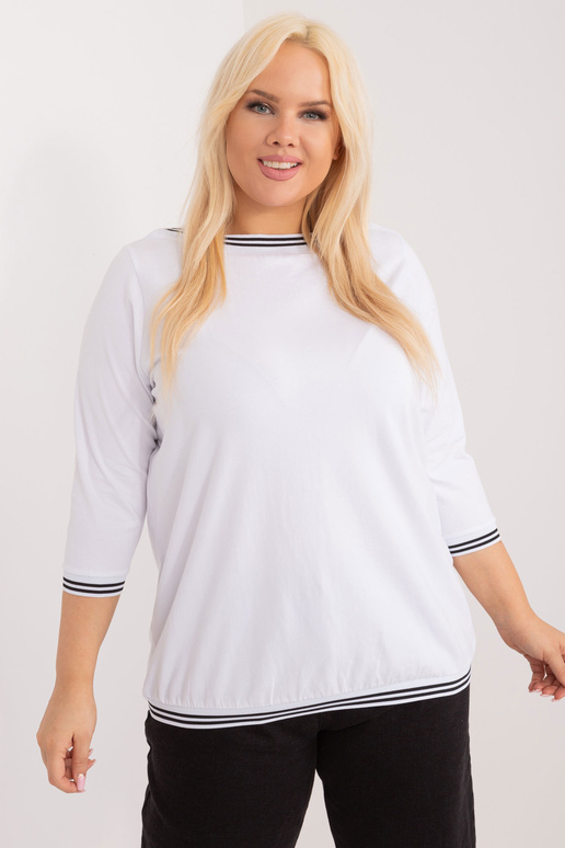 Bílá perleťová halenka plus velikosti