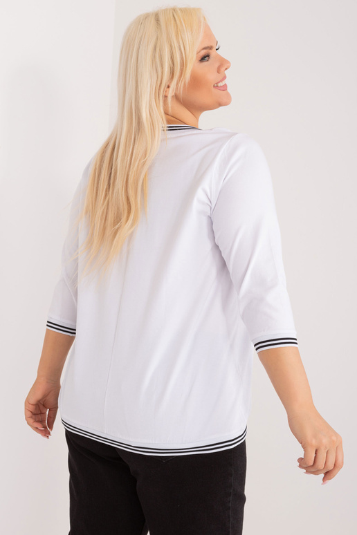 Bílá perleťová halenka plus velikosti