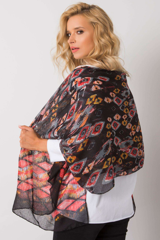 Dámský šátek s černo-červeným vzorem